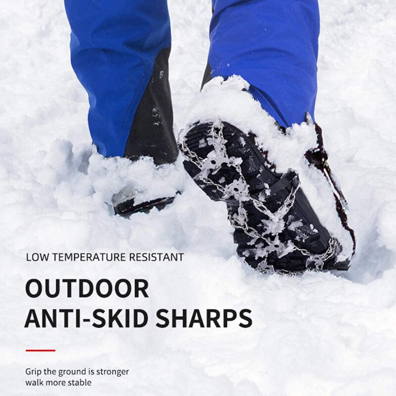 Micro calzado con pinchos para escalada, sistema de tracción de hielo, crampones antideslizantes de seguridad, 19 garras y dientes, accesorios de acampada