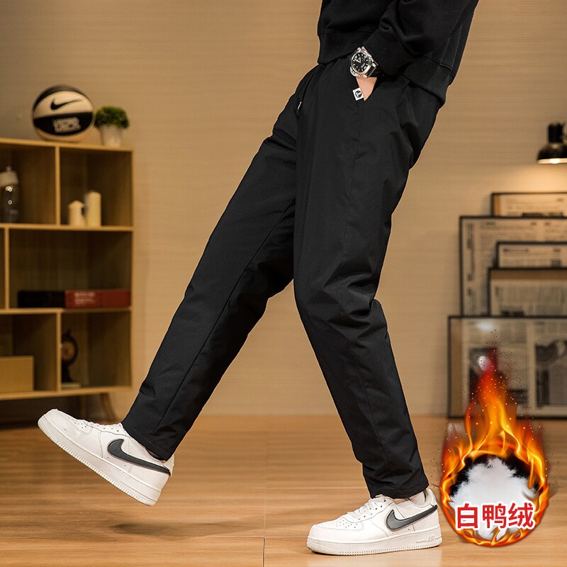 Pantalones acolchados impermeables para hombre, pantalones impermeables térmicos gruesos para deportes al aire libre, de algodón, para invierno, esquí, senderismo