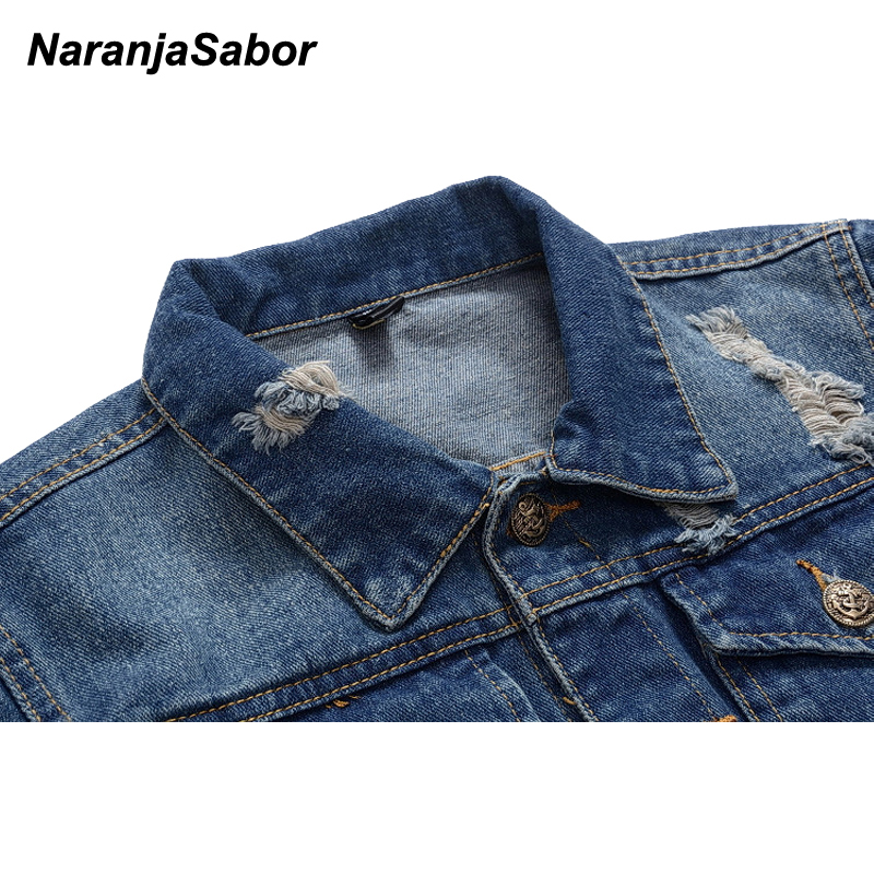 Naranjasabor efterår mænd denim jakke afslappet frakke ensfarvet slim fit jean mand jakke mærke tøj plus størrelse  n554