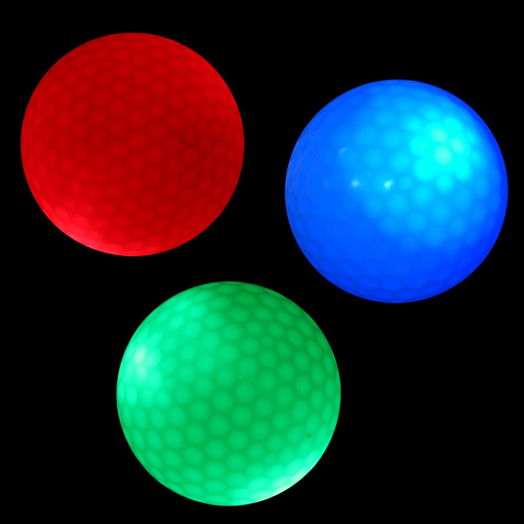 3 kpl pimeässä hohtava led-valo golfpallon virallisen kokoinen turnauspallo