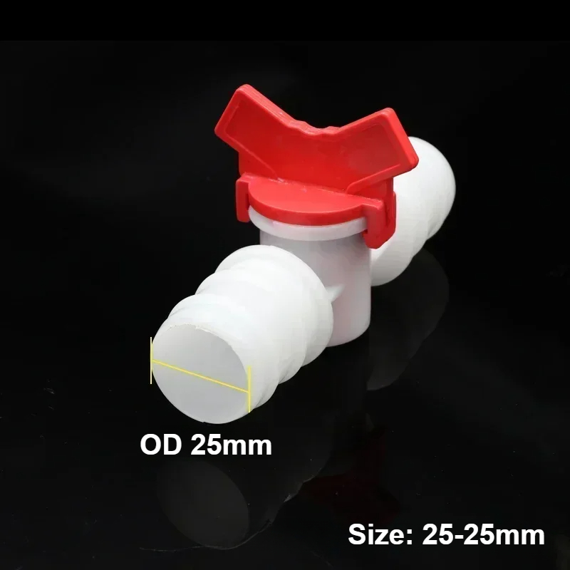 Robinet à tournant sphérique en plastique bidirectionnel, tuyau en PVC, connecteur Micro d'irrigation pour Aquarium et jardin, 4mm 6mm 8mm 10mm 12mm 16mm 20mm 25mm, 1 pièce