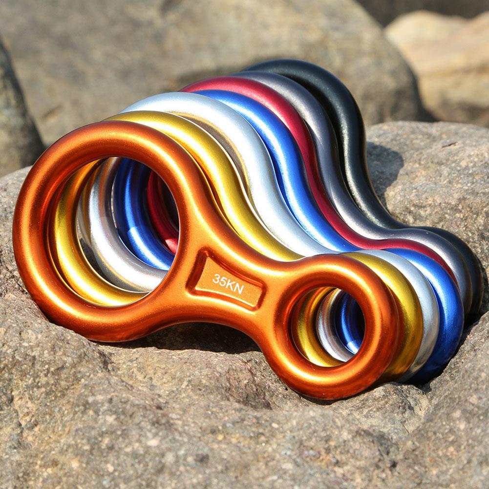 8 Woord Klimmen Ring Touw Descender Gear Zekeringsapparaat Downhill Acht Ringen Figuur Rock Klimmen Staartletters Kit Voor Outdoor Gereedschap