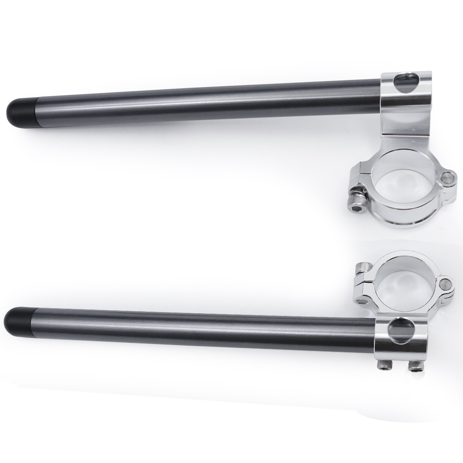 Motorcycle CNC Cafe Racer Handlebar Racing 37 41 45 48 50MM Clip On Fork Handle Bar 1.5 Inch Riser Rised Clip on: Dark Grey