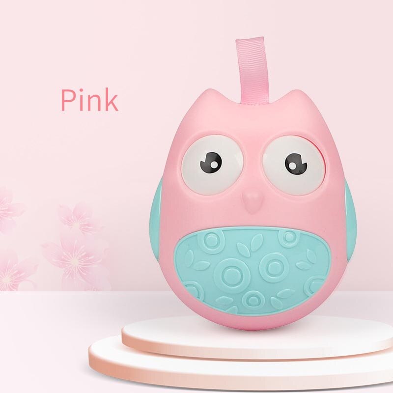 16 soorten Schattige baby Rammelaars bell knikken Pop Knipperen Ogen Tumbler Roly-poly Bijtring speelgoed Pasgeborenen Baby Vroege educatief speelgoed: pink B