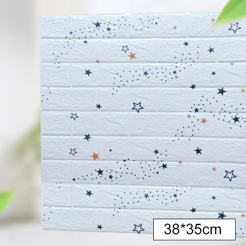 Självhäftande 3d väggdekal imitation tegel marmor präglad diy heminredning tapet barnrum kök sovrum: Barnandning