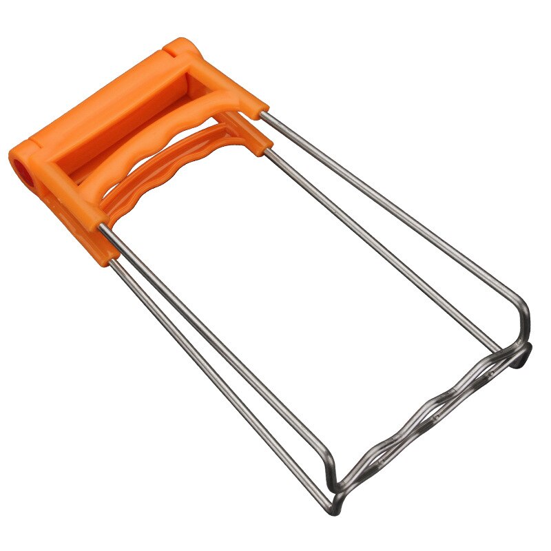 Tallerken clips tang rustfrit stål + pp håndtag køkken værktøj sammenfoldelig anti skål klemme til gryde griber: Orange
