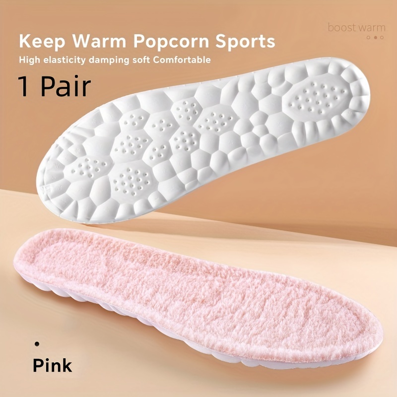 Palmilha esportiva quente em eva com absorção de impacto, confortável, desodorizante, respirável, com amortecimento para homens e mulheres, suporte para o arco do pé e inserção na palmilha.: Rosa / 6