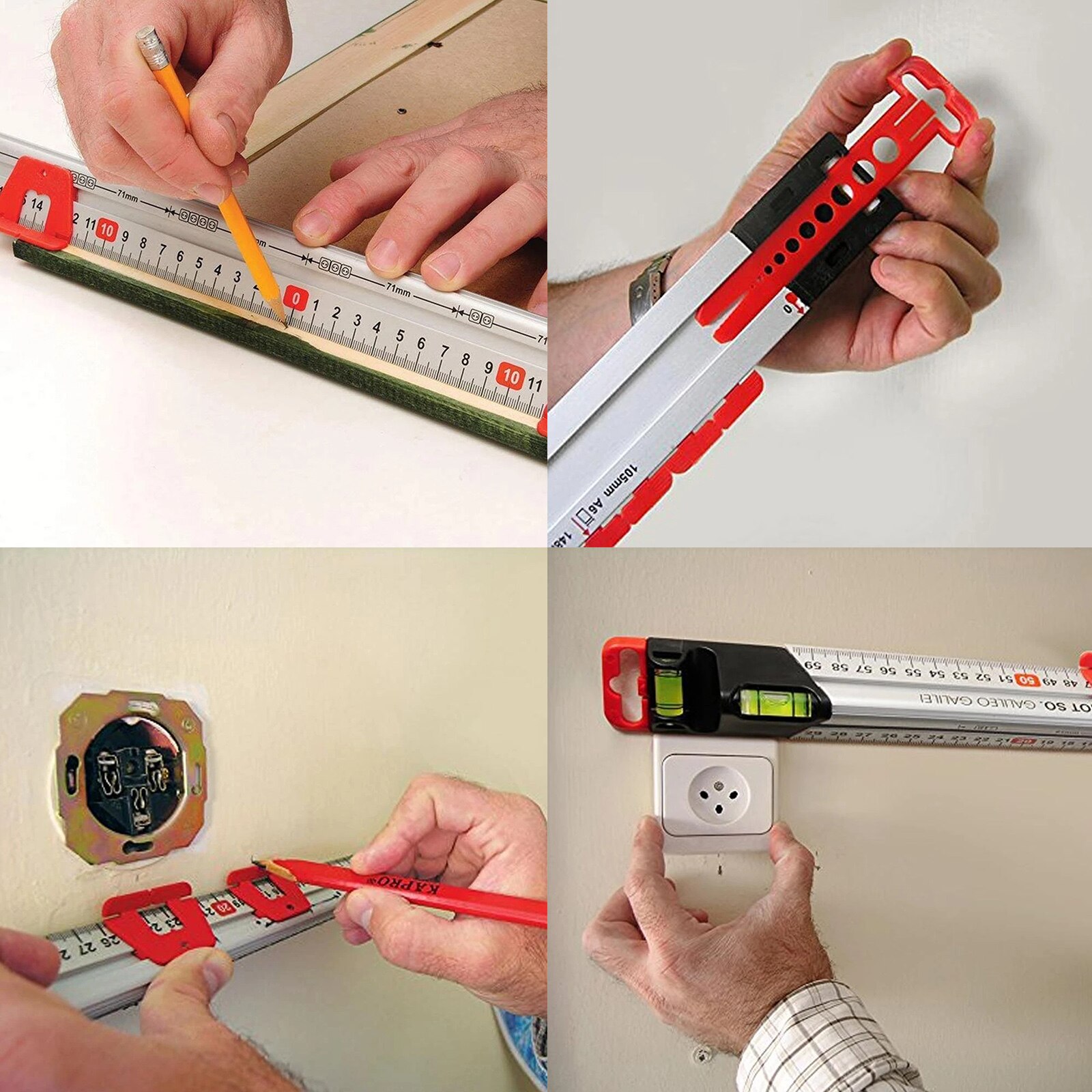 Multi-functional Ruler of Horizontal Calibration Marker Ruler for DIY Work JR Deals