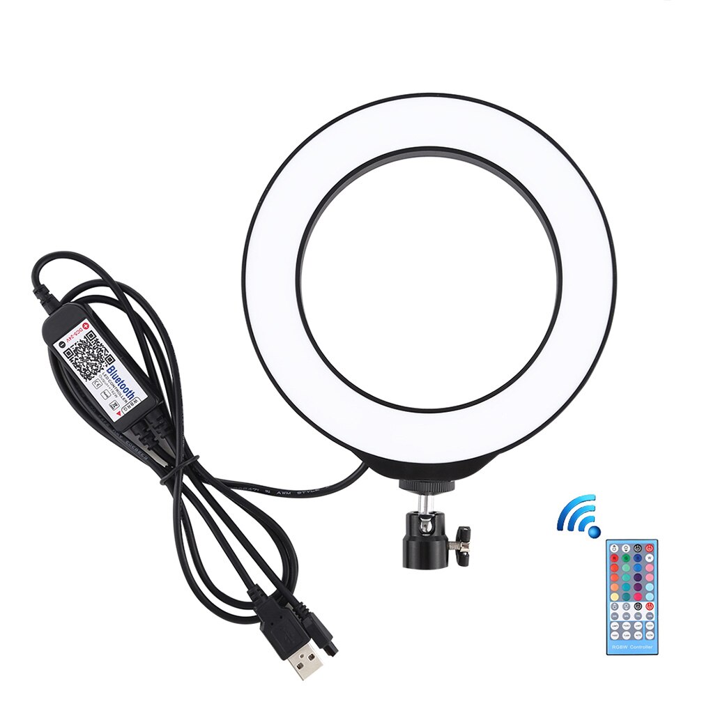 6.2 Inch RGB White Dimmable Ring Light Phone Photography Video LED Circle Lamp Selfie Ring Light: Default Title