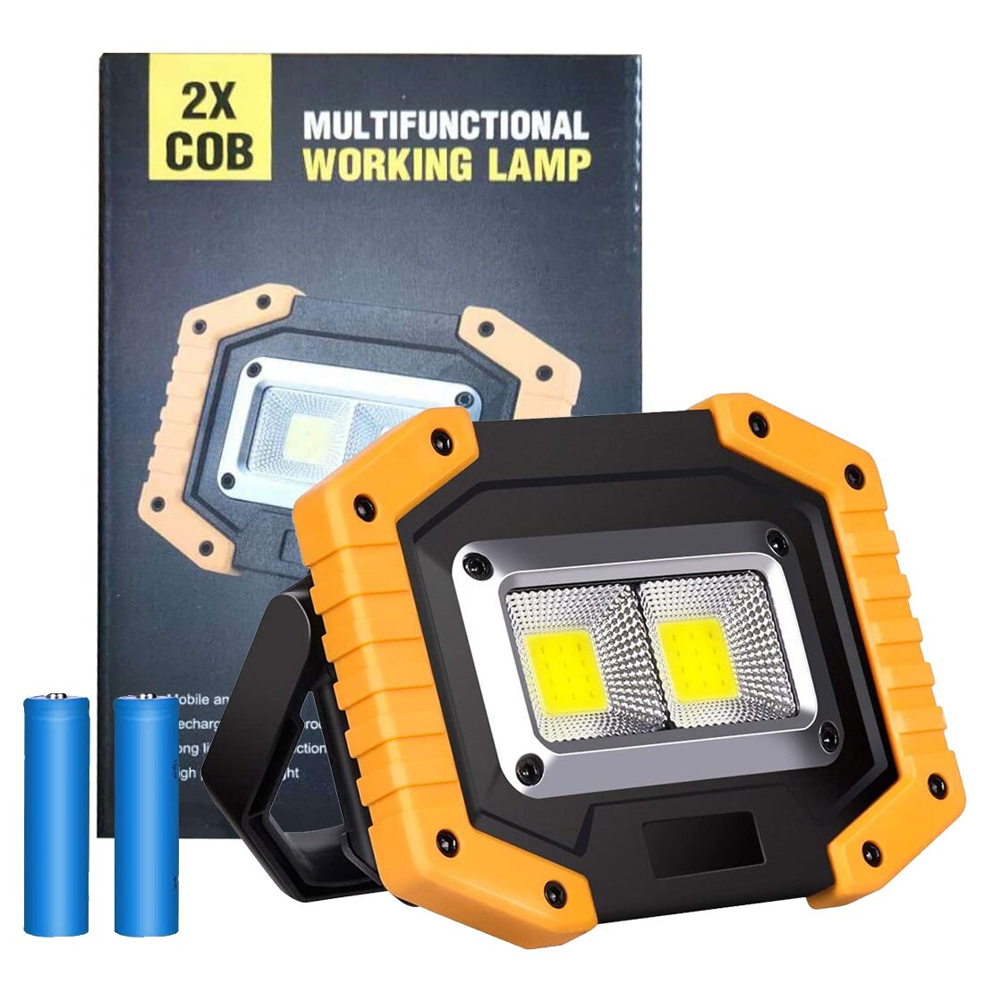 Power COB Work Lamp USB LED Portable Lantern Rechargable Waterproof 3-Mode Emergency Spotlight Floodlight for Camping Hike Run: W840 with battery