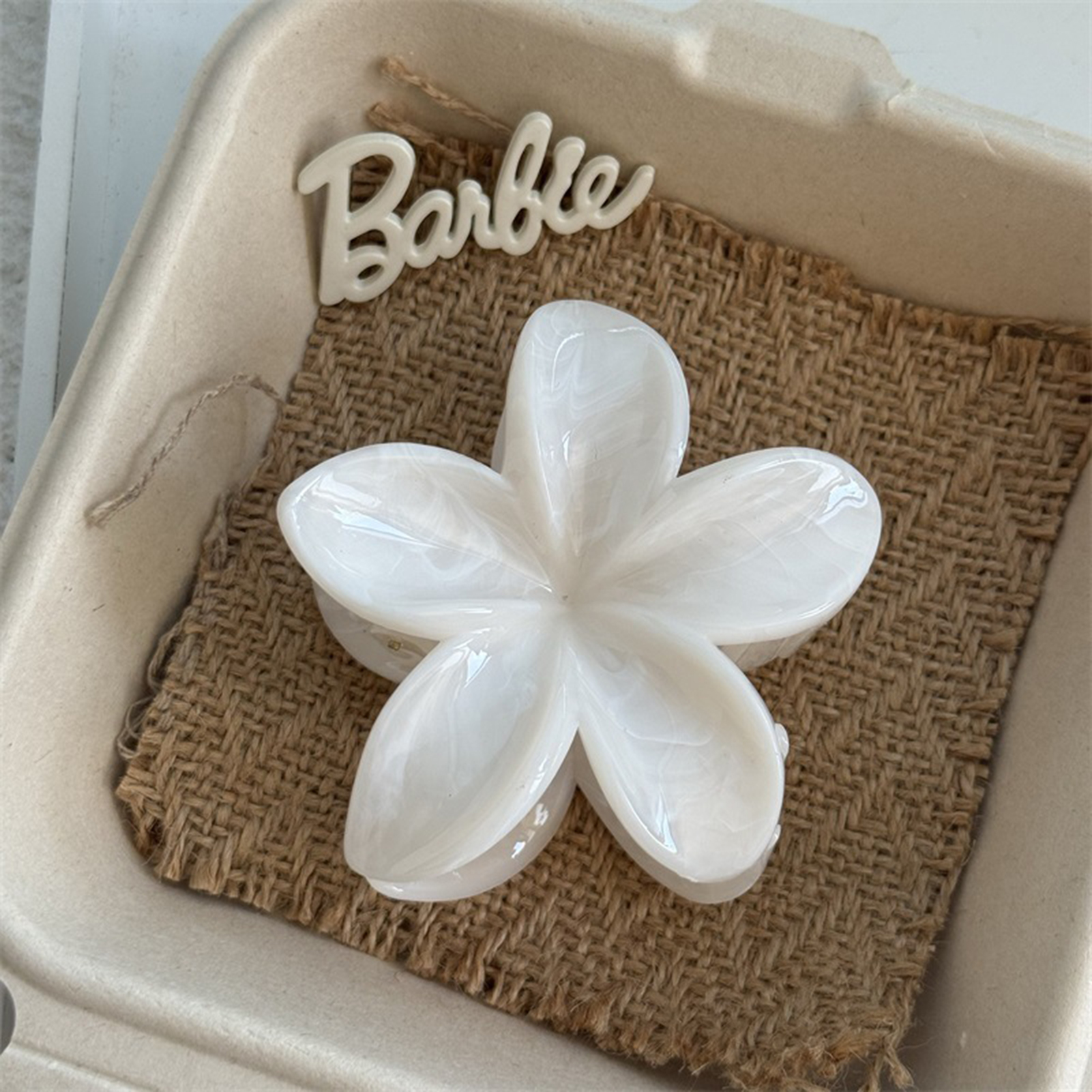 Gradient Flower Hair Clip Beach Hairpins Flower Claw Clips Hawaiian Style Headwear Summer Flower Hairpins Girls Hair Accessories: Pure Gold Color