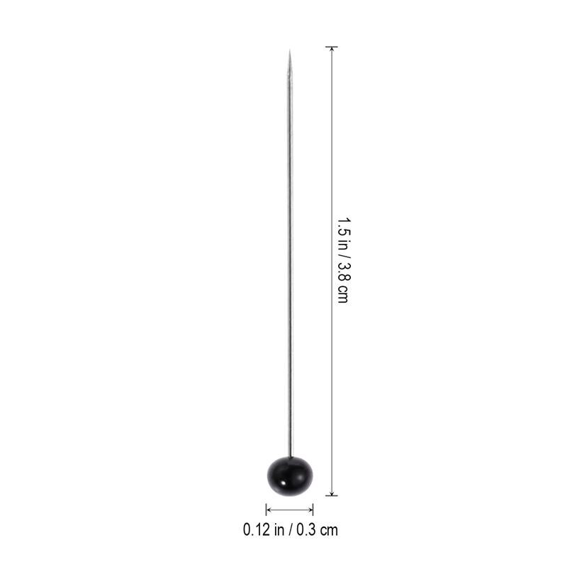 250 Uds de alfileres de cabeza Multicolor de Pin para manualidades de costura hágalo usted mismo de cuentas de vidrio de aguja Pin (4mm CABEZA + 34mm)