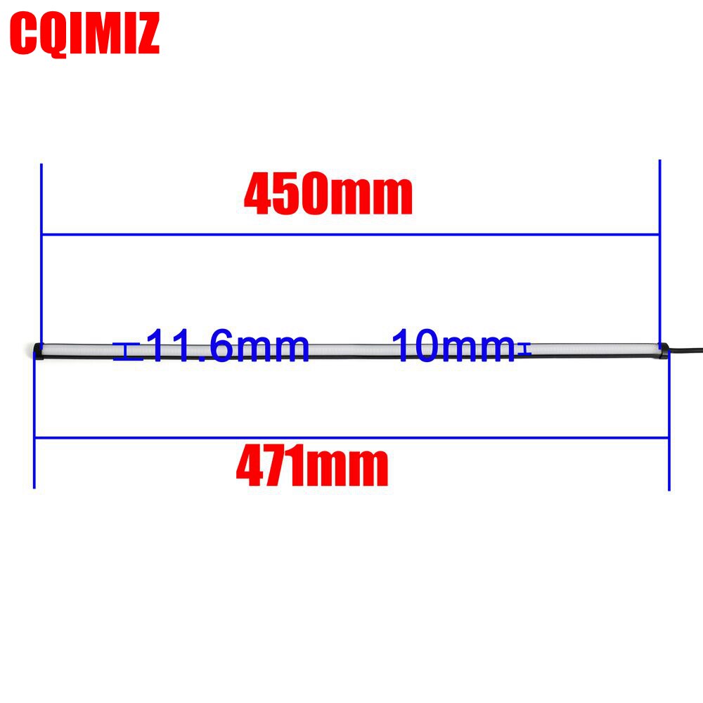 Motorcycle Red Amber LED 45cm Sequential Switchback Flowing Tail Brake Light Running Turn Signal Light Strip