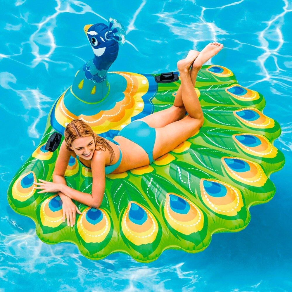 Colchoneta hinchable pavo real INTEX 193x163x94 cm