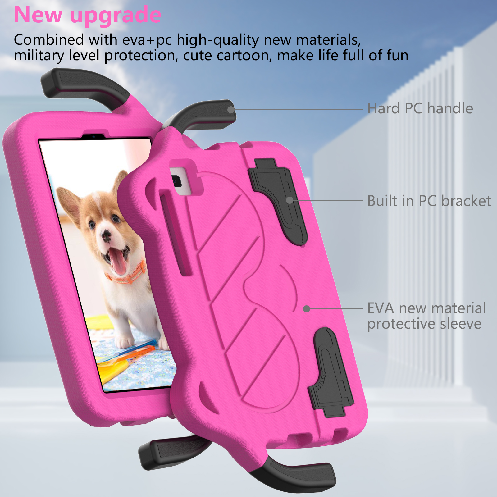 Funda para iPad 10 10th 2022 Air 5 4 10,9 2022 Pro 11 10,5 10,2 7th 8th 9th niños EVA mango seguro soporte cubierta para tableta