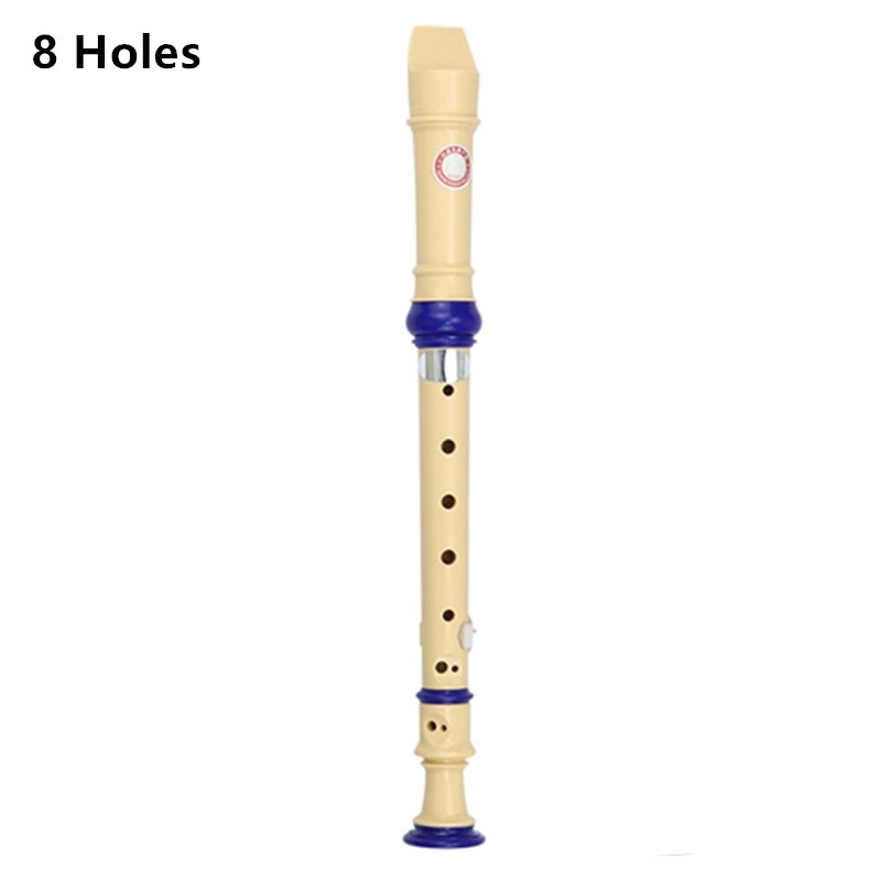 1PCs Adjustable 6/8 Hole Treble Flute Long Flute ABS Non-toxic Soprano Recorder Clarinet Beginner Flute Woodwind Instruments: 8 holes white