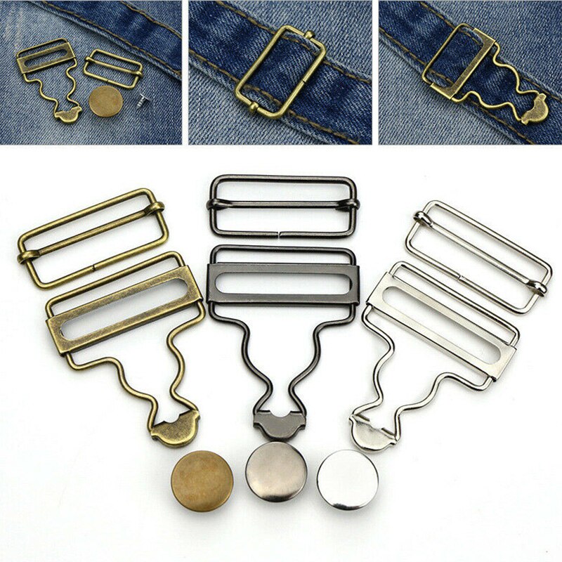2Pc Hosenträger Schnalle Verschluss Nieten befestigen Clips Metall Geschmack Overall Jeans Hosen Für DIY Handmake NäHenne Hardware- Zubehör