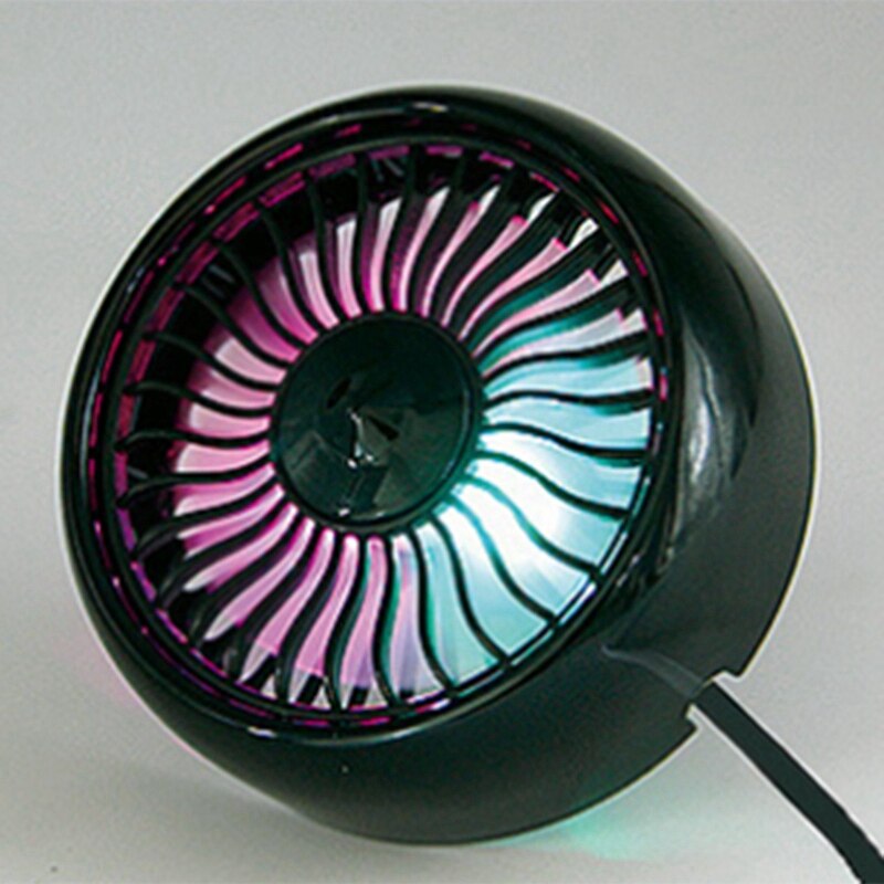 3 Speed Adjustment Usb Car Fan Air Conditioner Colorful Light Dashboard Cooling Fan