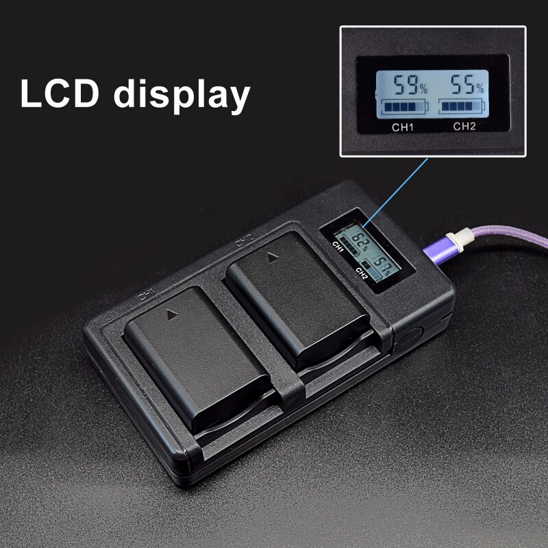 Palo NP-FW50 Camera Batterij Oplader Npfw50 Fw50 Lcd Usb Dual Charger Voor Sony A6000 5100 A3000 A35 A55 A7s Ii alpha 55 Alpha 7 Een