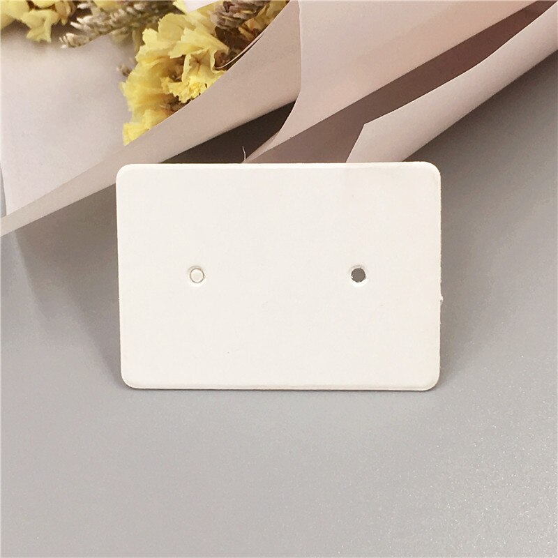 100pcs 3.5x 2.5cm compact and cute DIY handmade jewelry display card ear nail/earring price tag card: white