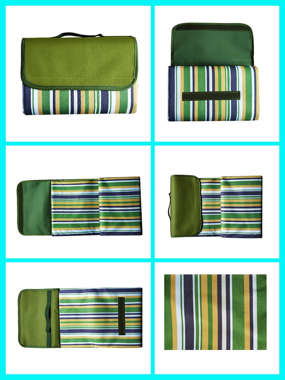 200cm*150cmWaterproof Foldable Outdoor Camping Mat Widen Picnic Mat Plaid Beach Blanket Baby Multiplayer Mat: Army Green