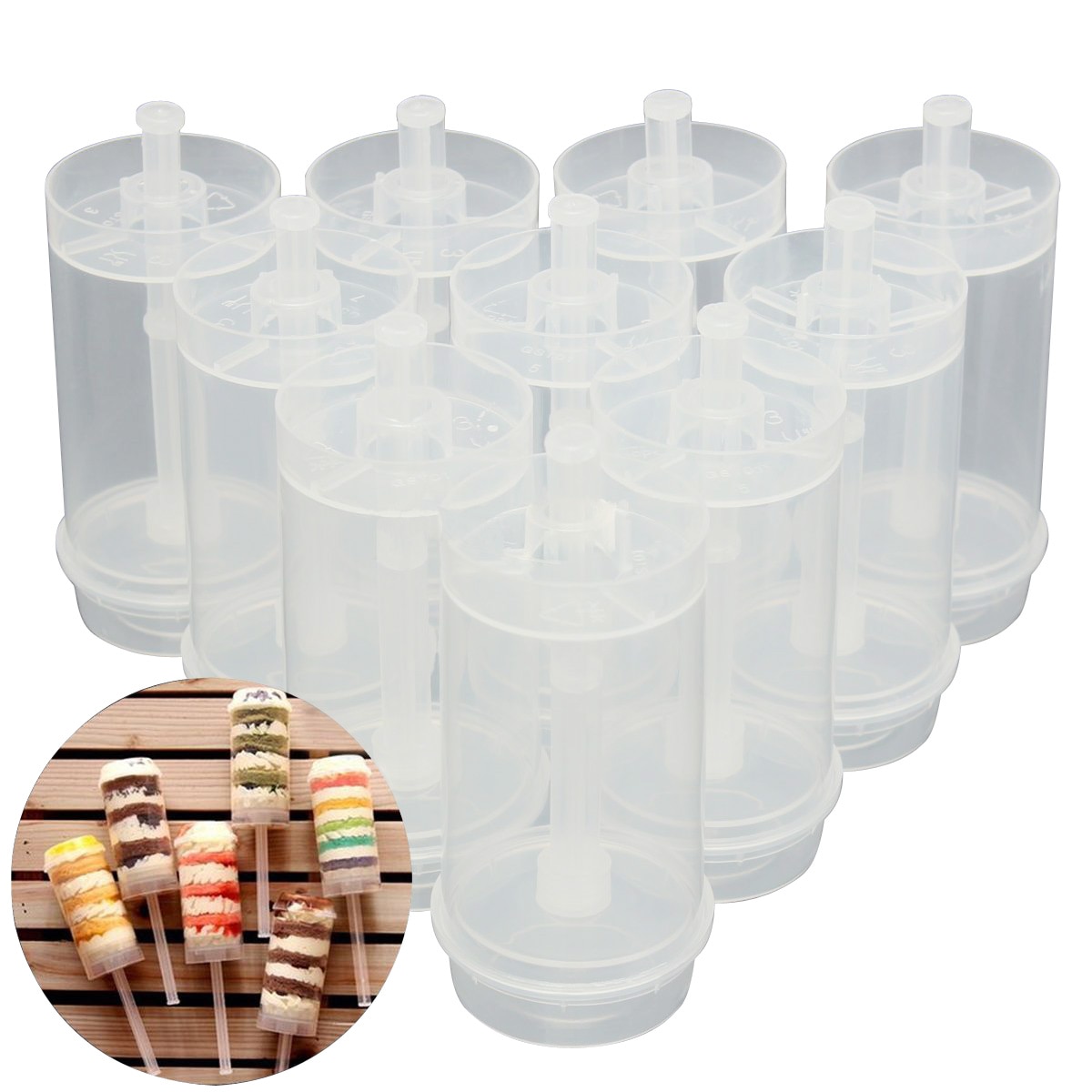 50x Cakes Dessert Push Up Pop Containers Shooter Pop for Party Use