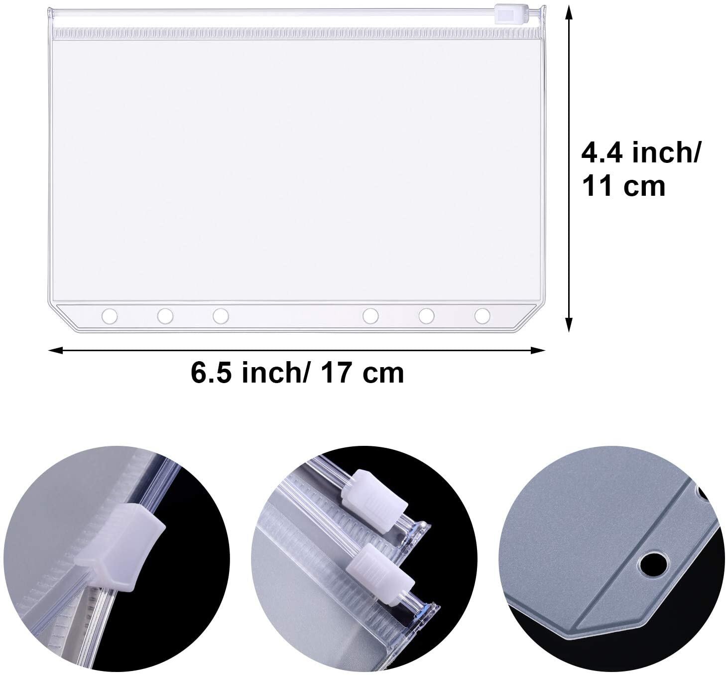 A6 Binder Pockets Plastic Binder Zip Lock Envelope Binder Organization Stationery School File Folder Waterproof Loose Leaf