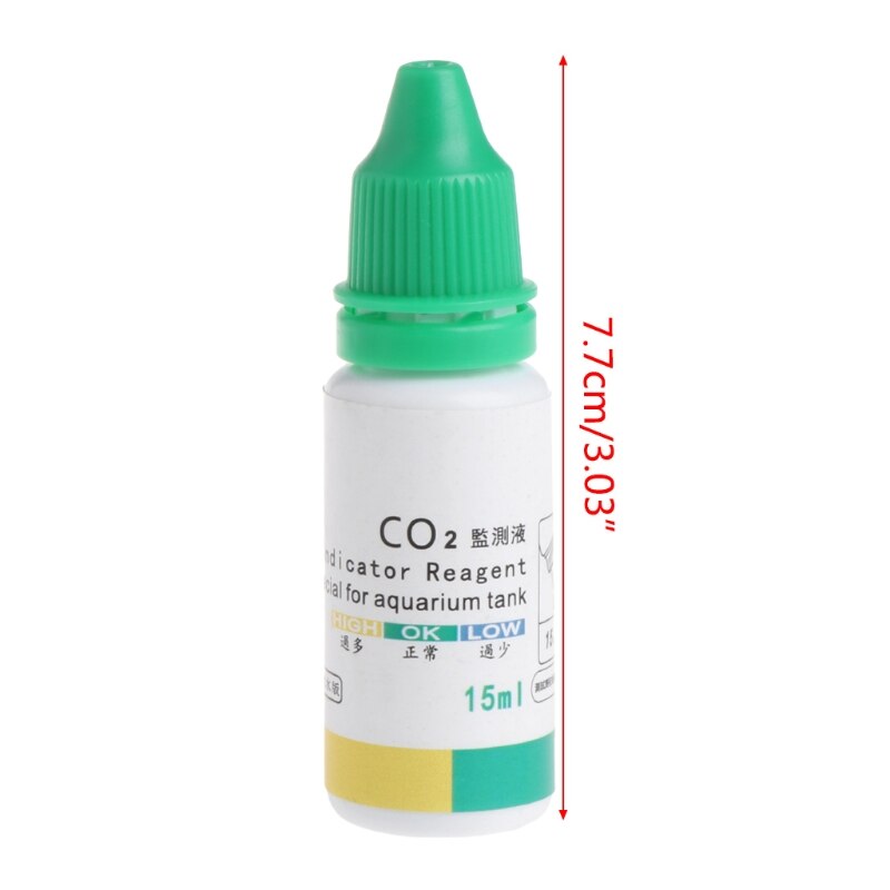 Verificador de gotas de vidrio difuso CO2 para pecera, Monitor de Co2, verificador de gotas de vidrio, indicador de PH a largo plazo: 15ml