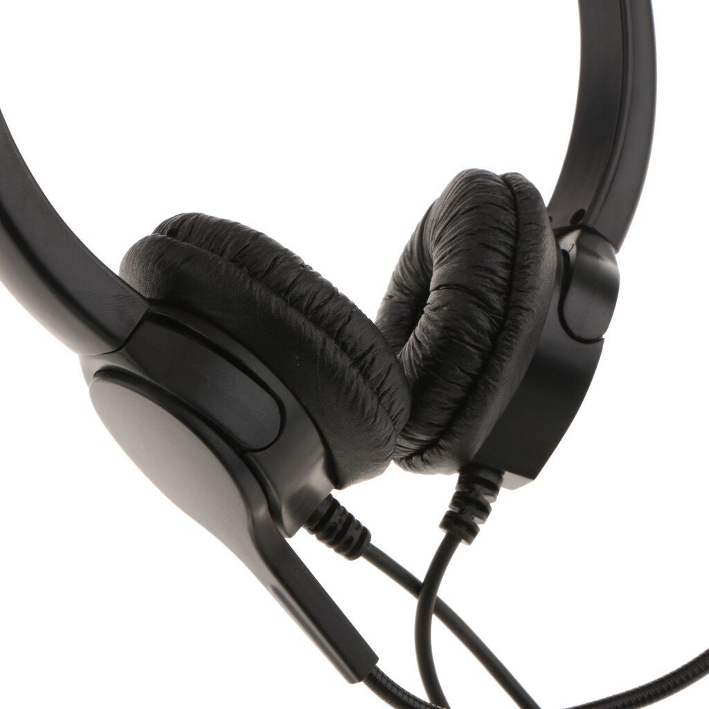 Hands-free Call Center Noise Cancelling Corded Headset Double Ear Headphone