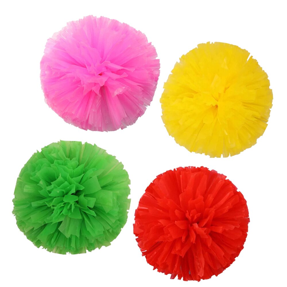 4 Stuks Herbruikbare Matte Juichen Poms Spirited Fun Cheerleading Pom Poms Kit Kleurrijke Cheer Props Met Ring Voor Prestaties Competit: As Shown