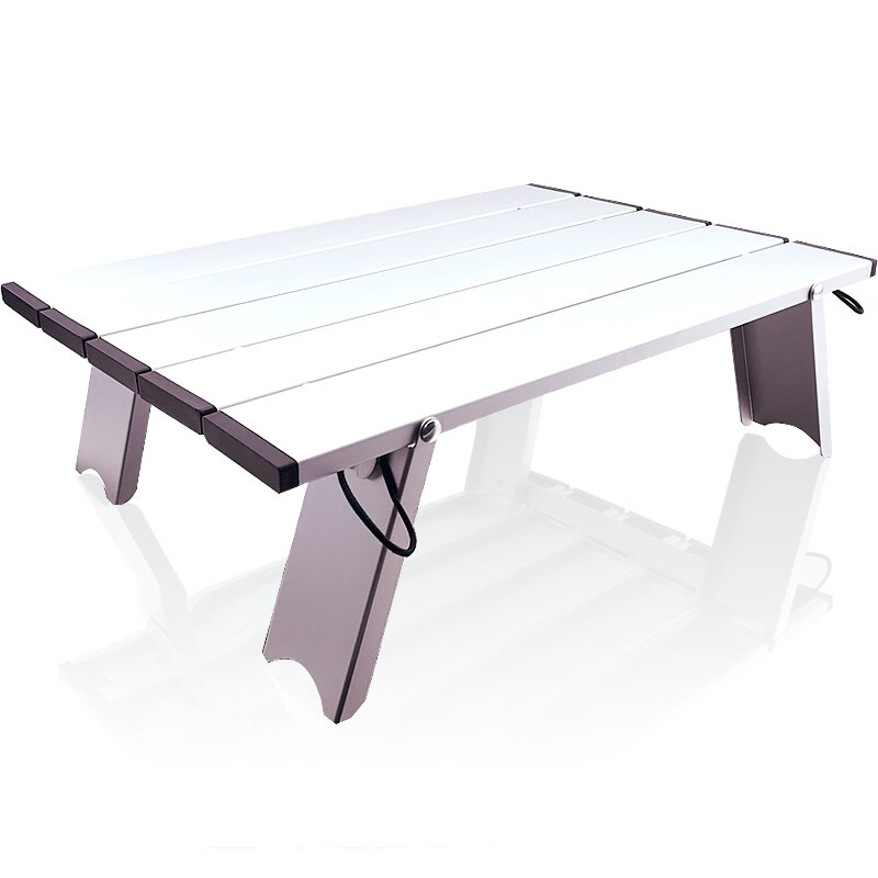 Foldable laptop desk portable mini picnic table ultralight metal material lightweight light gray