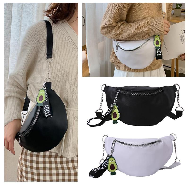 Vrouwen Avocado PU Lederen Heuptas Mode Vrouwen Riem Rits Crossbody Borst Tas Telefoon Zak Vrouwelijke Fanny Pack