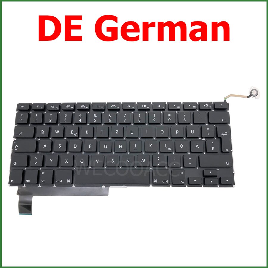 Laptop nowa klawiatura A1286 dla Macbook Pro 15 &quot;A1286 wymiana klawiatury UK US FR ES PT RU DE CH HU układ 2009 2010 2011 2012: GOLD