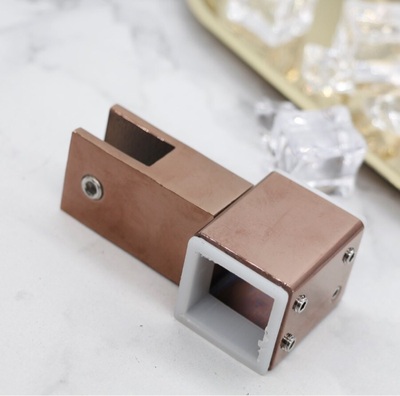 304 Edelstahl Glas Rohr Armaturen Stecker Stange Hängen Ordner Glas Befestigung Schellen Dusche Stange Schlecht Zubehör 25mm: Rose Gold T-Klemme