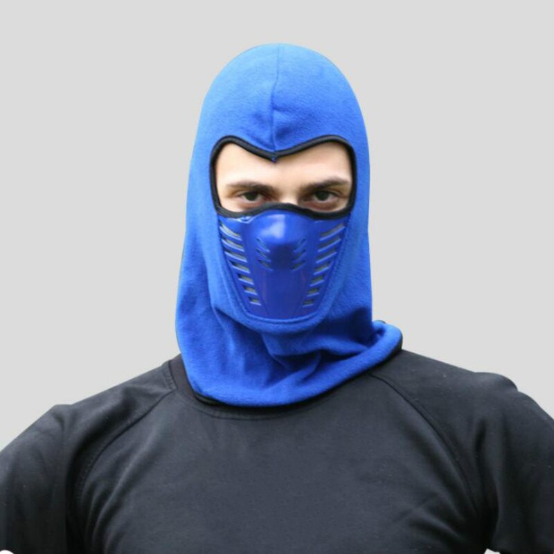 Mascarilla facial cálida para Motocross, máscara de lana térmica para exteriores, para ciclismo, para invierno: Azul