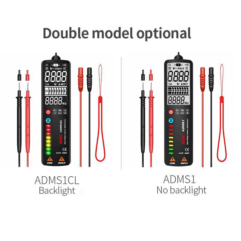 Multímetro Digital HiMISS 3 en 1, probador Detector de voltaje BSIDE ADMS1, multímetro voltímetro DC AC DMM Ohm Hz, prueba de continuidad NCV