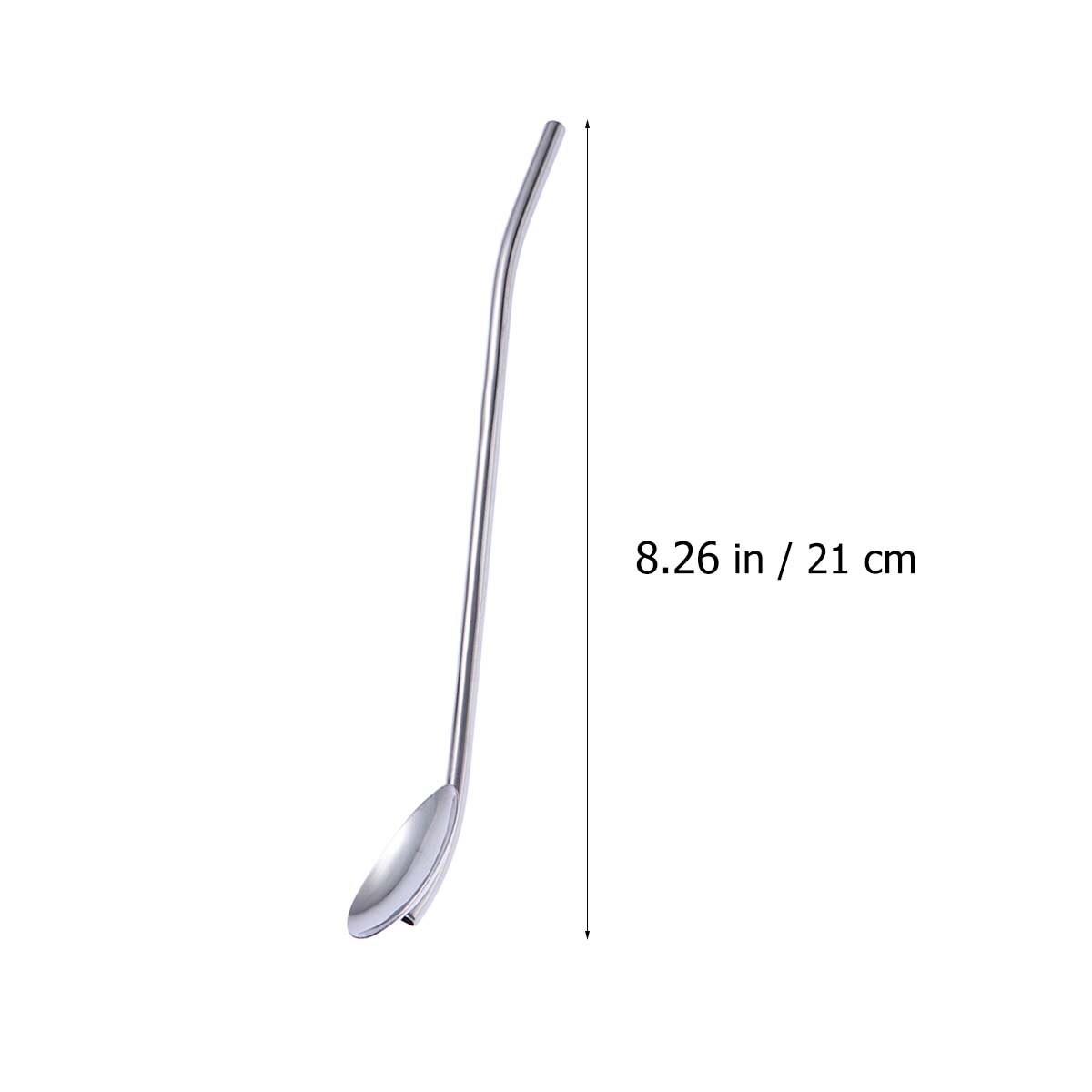 6 st/set sked sugrör rostfritt stål oval form metall drickssked sugrör återanvändbara sugrör cocktailskedar set
