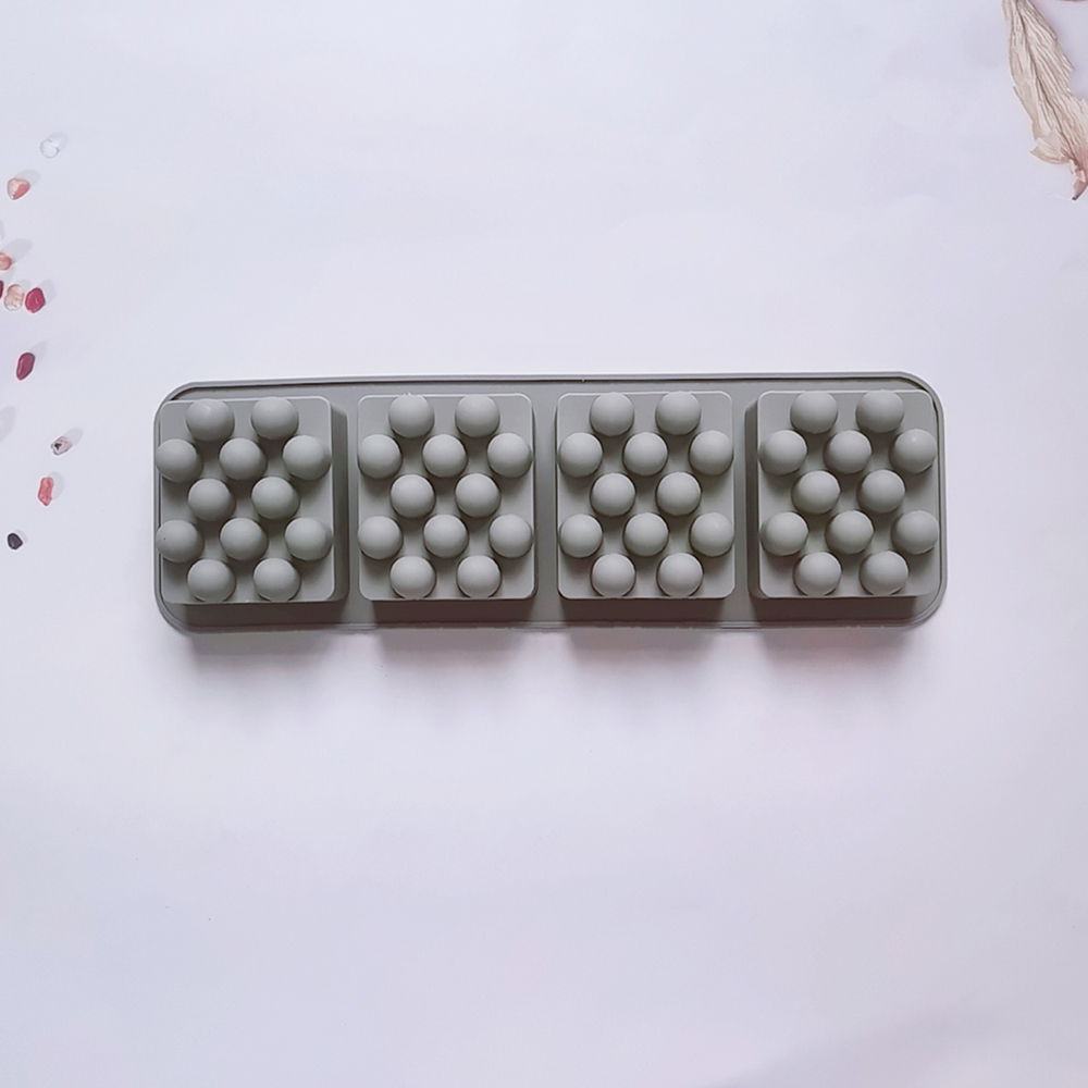 Molde de jabón de masaje con 4 agujeros, moldes cuadrados de silicona para hacer jabón, molde de barra de loción antiadherente hecho a mano, artesanía de aromaterapia DIY
