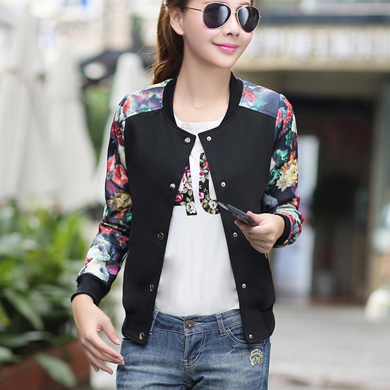 Zomerprint bomberjack dames dunne dames retrojas lange mouwen basic jassen dames plus size kleding