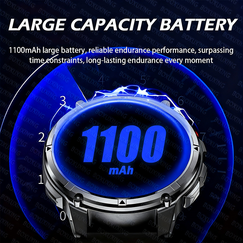 2025 Nuovo Sport All'aria Aperta Astuto Della Vigilanza Degli Uomini di Schermo HD 1100mAh Batteria di Grande Lungo Tempo di Standby Chiamata Bluetooth Orologio Sportivo Impermeabile