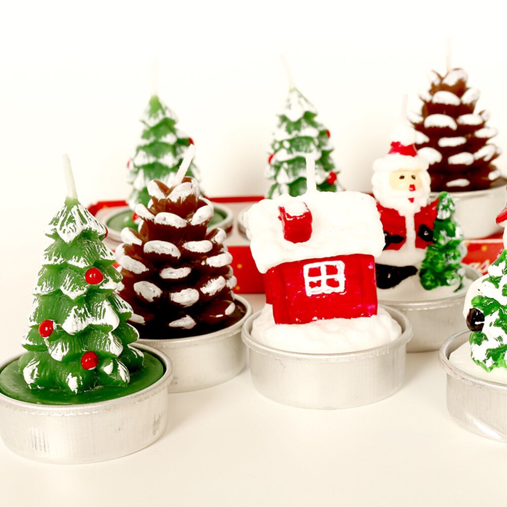 3pcs/Set Merry Christmas Candle Santa Claus Paraffin Candles Xmas Year Wedding Party Supplies Christmas Decorations For Home