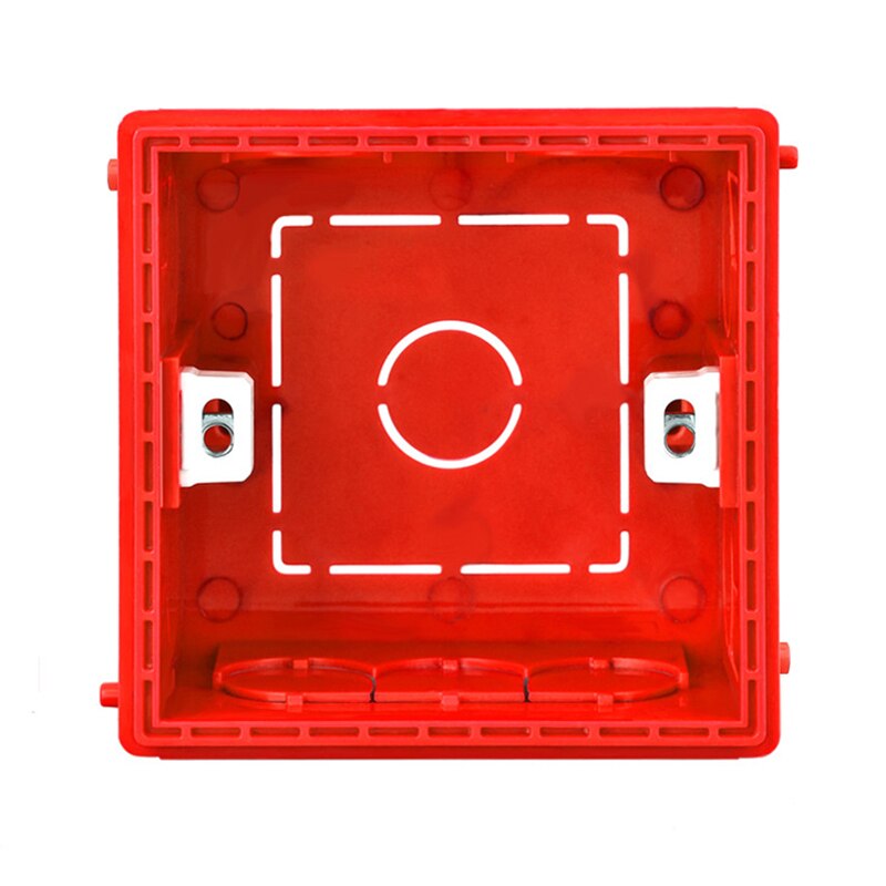 Avoir Interne Mount Box Verstelbare Montage Doos 86Mm * 86Mm Soort Wandschakelaar Socket Installatie Cassette Box Bedrading terug Doos: Red