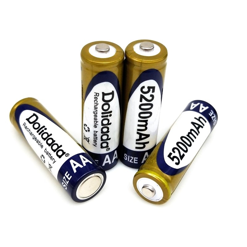 2-20pcs Dolidada battery AA 5200 mAh rechargeable battery NI-MH 1.2V AA battery watches, mice, computers, toys in