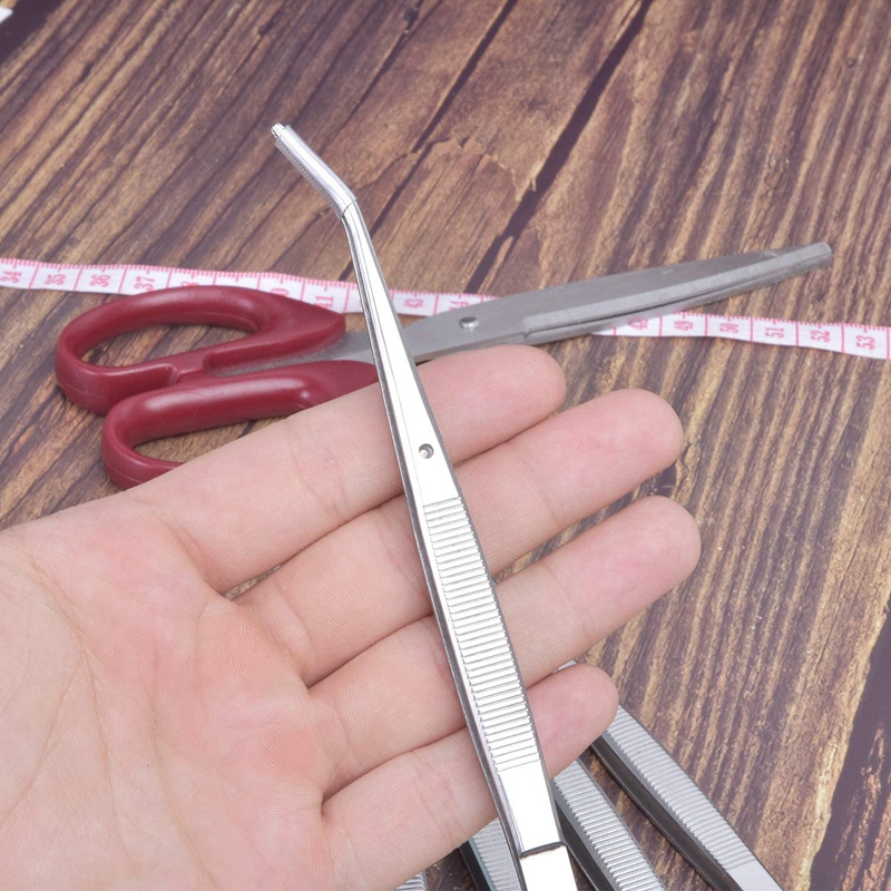 ! Pinzas de codo de 6 piezas, pinzas serradoras de acero inoxidable con puntas dentadas, pinzas curvadas dentadas