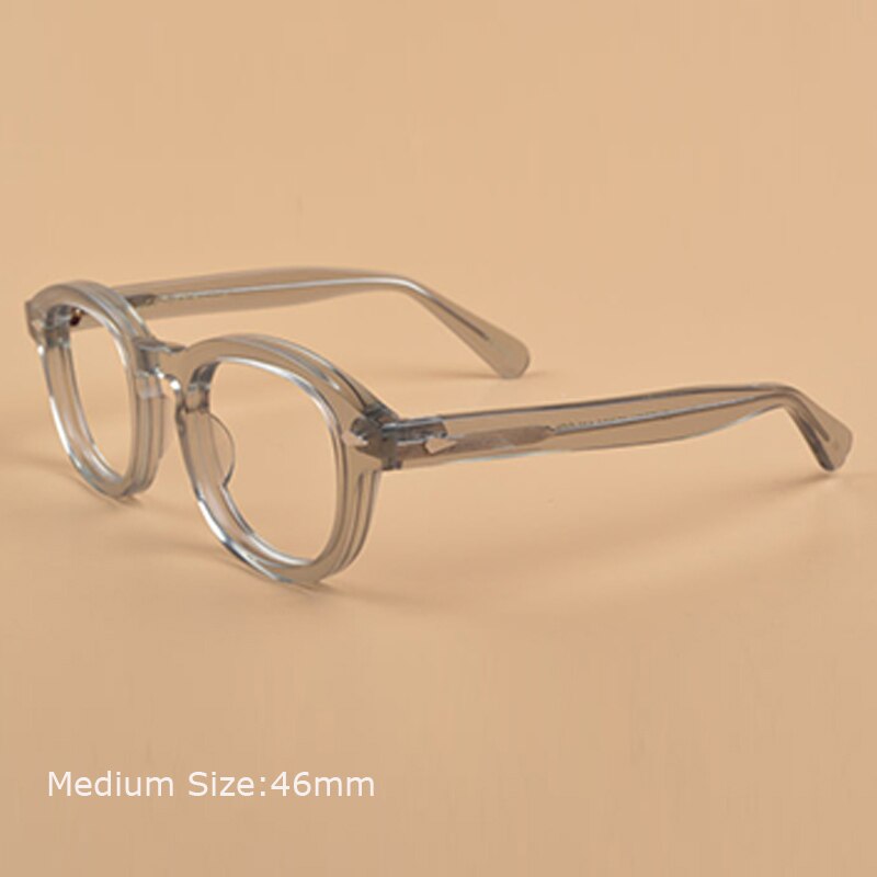 Johnny Depp Lemtosh Eyeglasses Frame Men Women With Box&amp;Case Computer Optical Retro Glasses Spectacle Frame For Male: gray-46mm box
