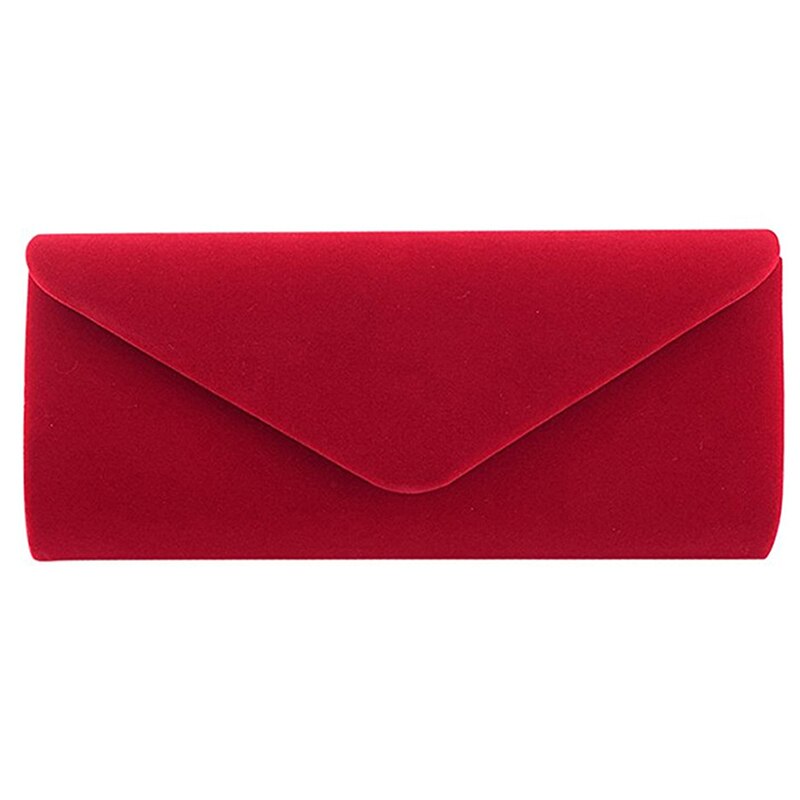 1Pcs Rood Zwart Blauw Paars Dame Flanel Diner Tas Met Afneembare Ketting Bruiloft Bruidsmeisje Clutch Bag Kerst Jaar: Red