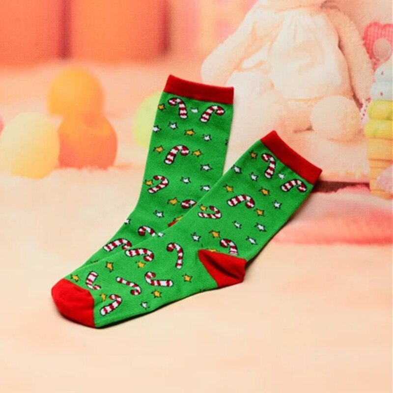 Chaussettes de noël père noël bonhomme de neige en coton, 1 paire, décorations pour la maison, de noël, nouvel an,: A12