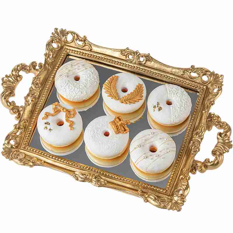 Simulation kage mad model bryllup platin donut dessert bord scene layout vindue dekoration skyde rekvisitter