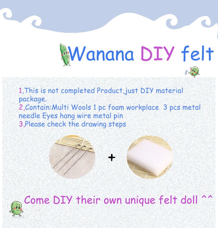 2 uds. Manualidades sin terminar DIY lana fieltro lindo oso Panda artesanía creativa muñeca de juguete de punto de lana de fieltro conjunto de paquete de Material