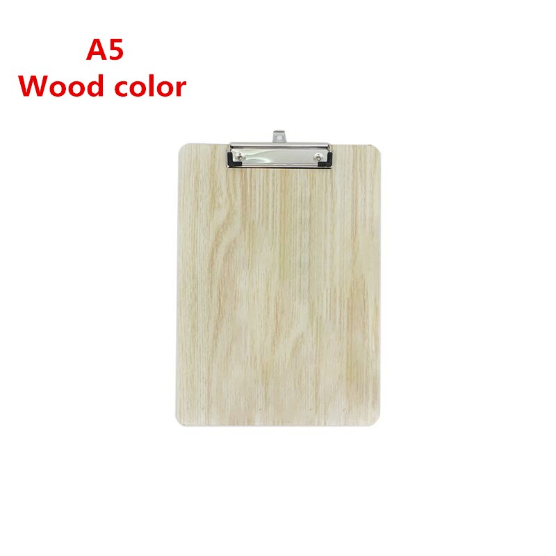 Bærbar  a4/a5 træ skrivning udklipsholder fil hardboard filholder kontor skole papirvarer leverancer  c26: A5 træfarve